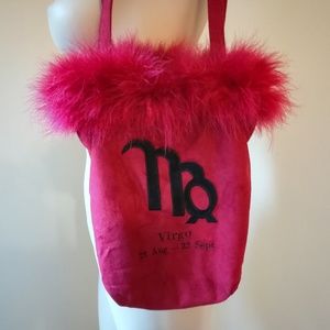 Feathery Red Velvet Virgo Bag